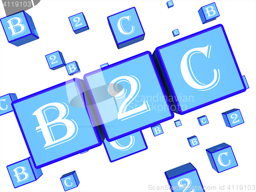 Image of B2c Dice Represents Business To Customer And Client 3d Rendering