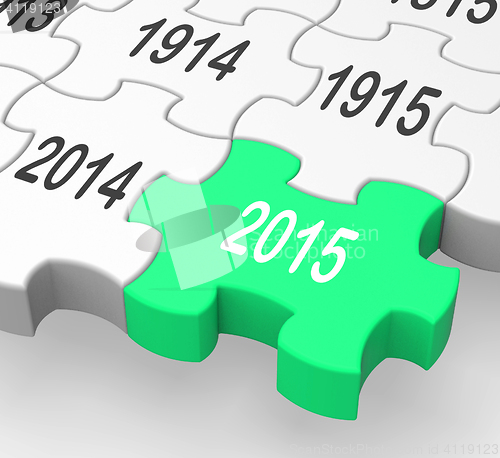 Image of 2015 Puzzle Piece Showing Business Future Plans