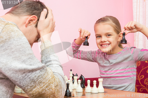 Image of My daughter is happy that the Pope played two pawns and win in chess