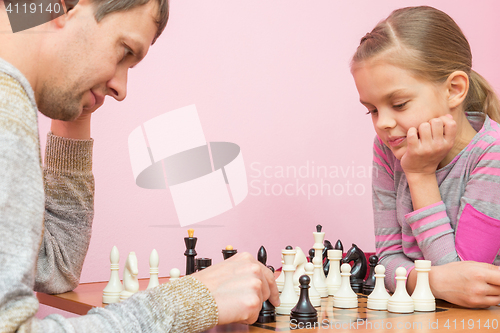 Image of The Pope and the seven-year daughter playing chess