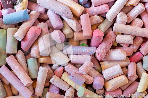 Image of Different colors of soft-prepared chalks isolated