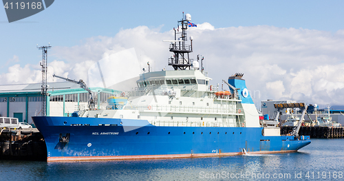 Image of Reykjavik, Iceland - August 2, 2016;  Research vessel Neil Armst