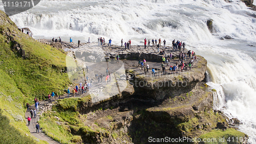 Image of ICELAND - July 26, 2016: Icelandic Waterfall Gullfoss