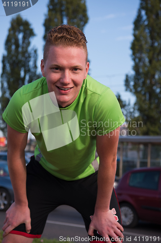 Image of portrait of a young man on jogging