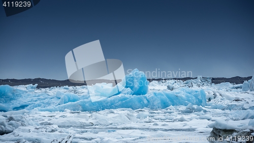 Image of Blue icebergs closeup