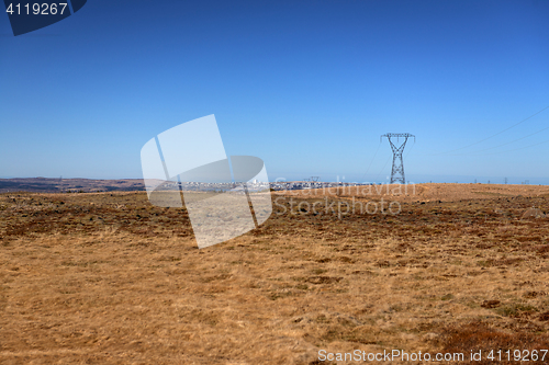 Image of Large pylons near Reykjavik