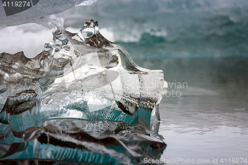 Image of Blue icebergs closeup