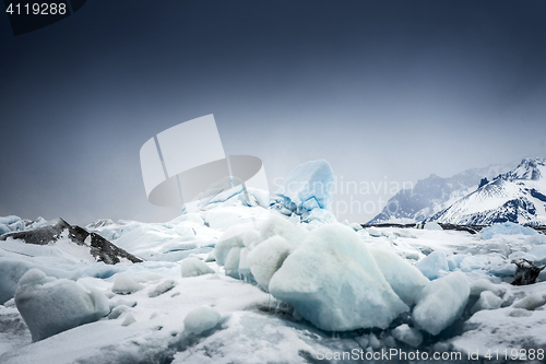 Image of Blue icebergs closeup