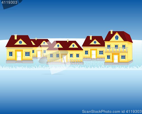 Image of Riverside Village in winter