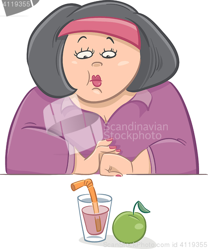 Image of woman on diet cartoon