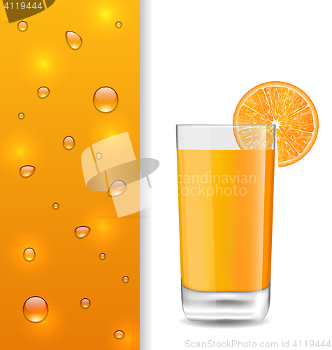 Image of Advertise Banner with Orange Beverage and Drops