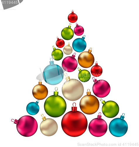 Image of Christmas Abstract Tree made in Colorful Balls