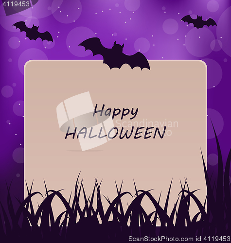 Image of Halloween Greeting Card, Dark Background