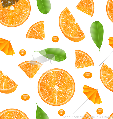 Image of Seamless Texture with Slices of Oranges