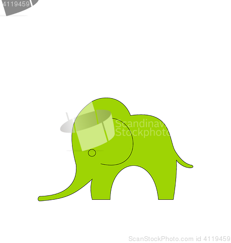 Image of Cartoon Child of Elephant Isolated