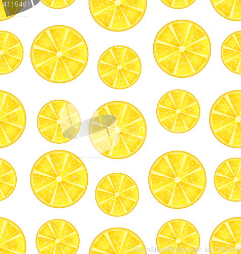 Image of Seamless Texture with Slices of Lemons