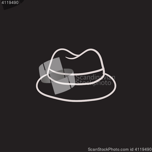 Image of Classic hat sketch icon.