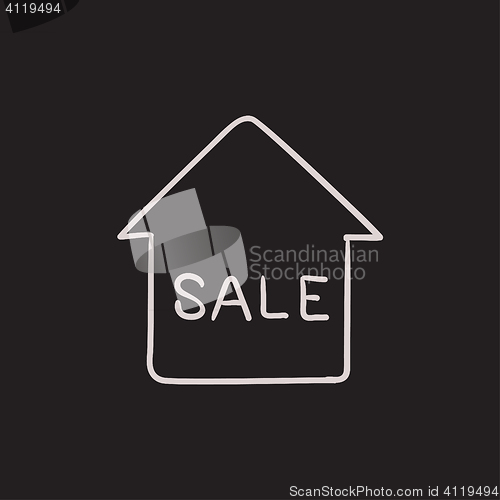 Image of House for sale sketch icon.
