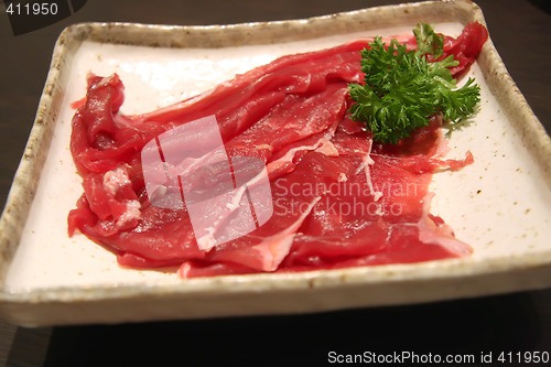 Image of Sliced raw beef