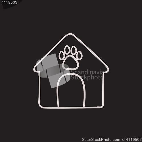 Image of Doghouse sketch icon.