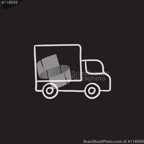 Image of Delivery van sketch icon.