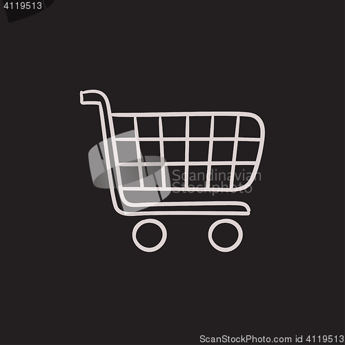 Image of Shopping cart sketch icon.