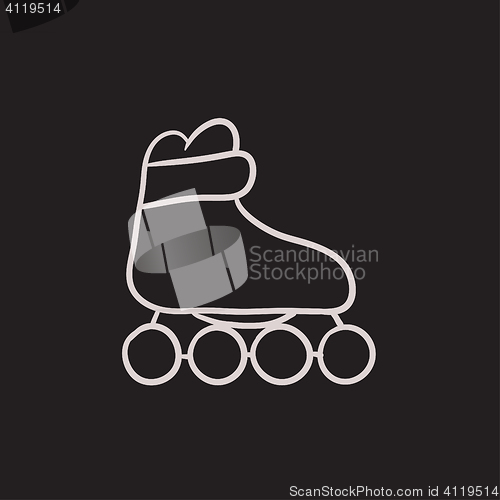 Image of Roller skate sketch icon.