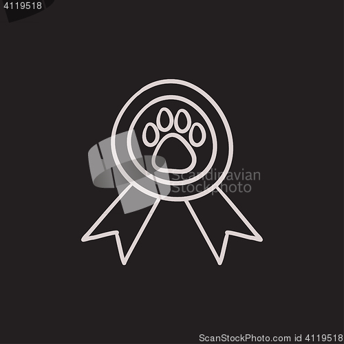 Image of Dog award sketch icon.