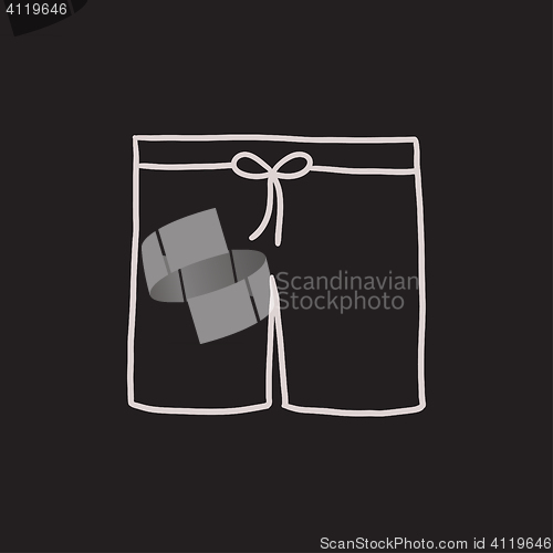 Image of Swimming trunks sketch icon.