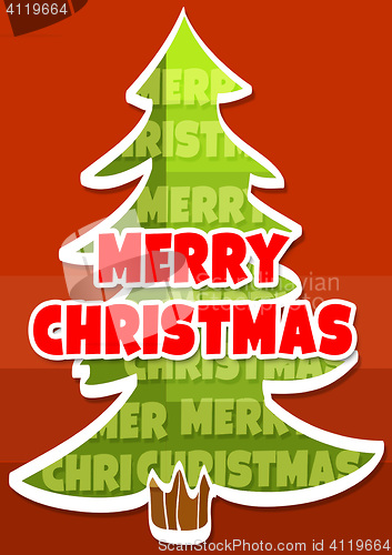 Image of The Merry Christmas background with tree