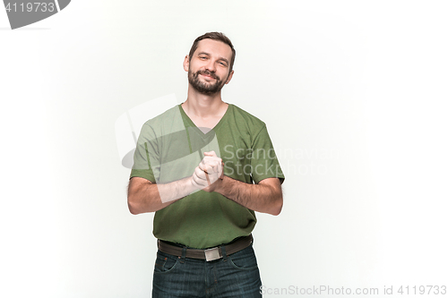 Image of The young man looking at camera