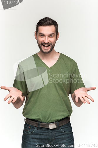 Image of The young man looking at camera