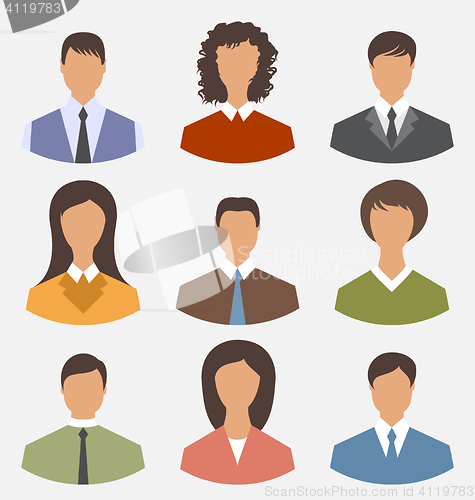 Image of Avatar set front portrait office employee business people for we