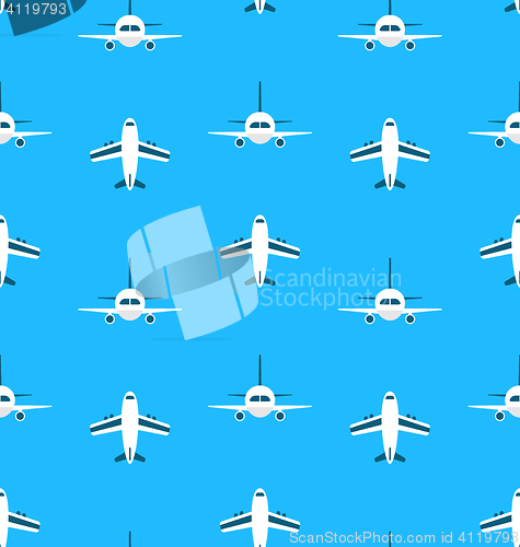 Image of Seamless Pattern with Airplanes