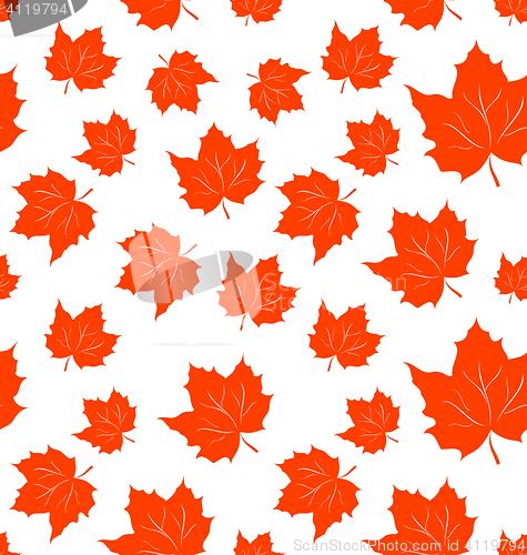 Image of Autumnal Maple Leaves, Seamless Background