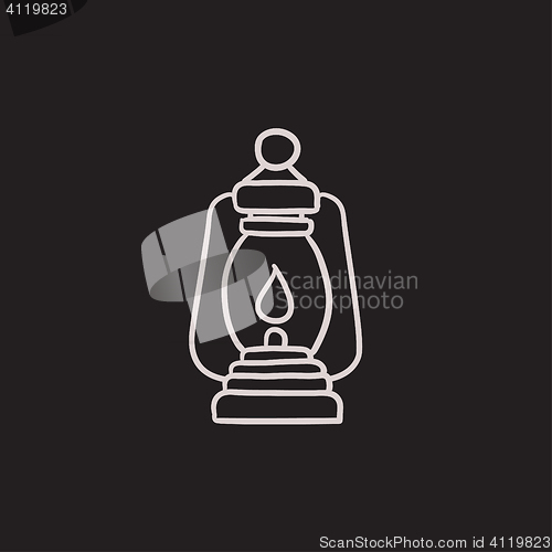 Image of Camping lantern sketch icon.