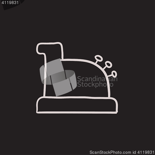 Image of Cash register machine sketch icon.