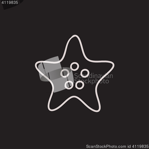 Image of Starfish sketch icon.