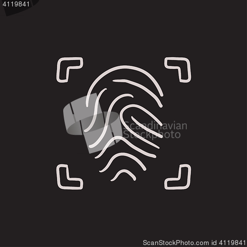 Image of Fingerprint scanning sketch icon.