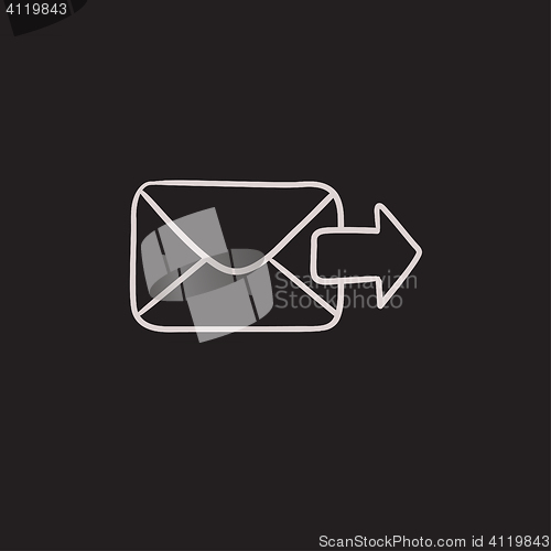 Image of Sending email sketch icon.