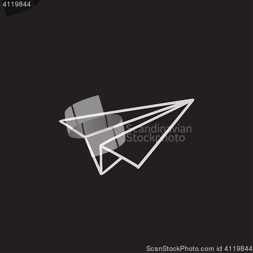 Image of Paper airplane sketch icon.