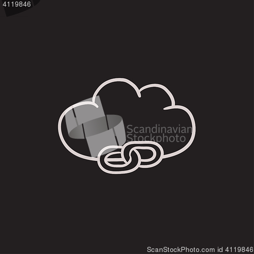 Image of Cloud computing sketch icon.