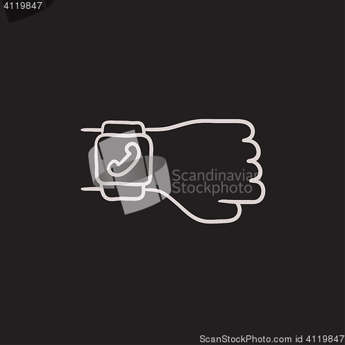 Image of Smartwatch sketch icon.