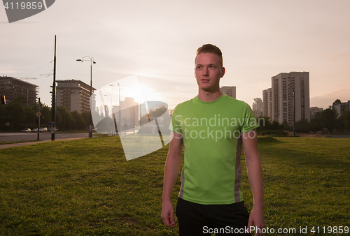 Image of portrait of a young man on jogging