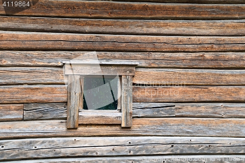 Image of Small window on log wall