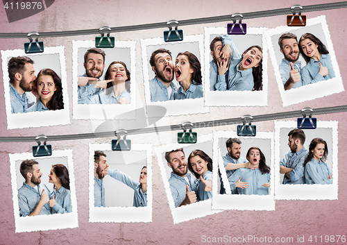 Image of The young couple with different emotions during conflict