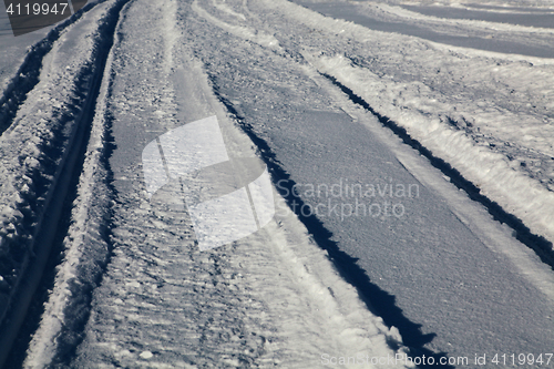 Image of track on snow covered