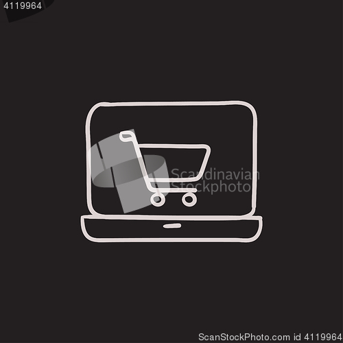 Image of Online shopping sketch icon. 