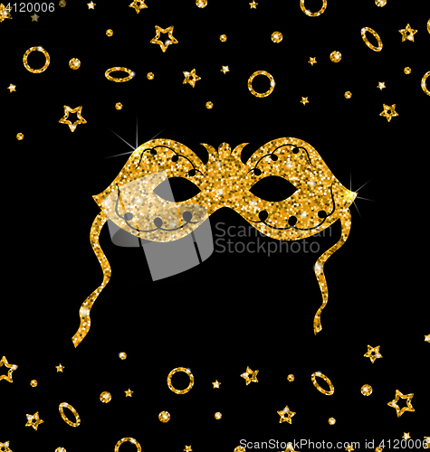 Image of Golden Shimmering Carnival Mask