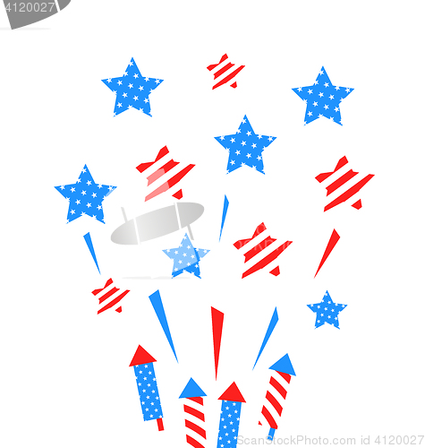 Image of Usa Background with Rockets and Stars